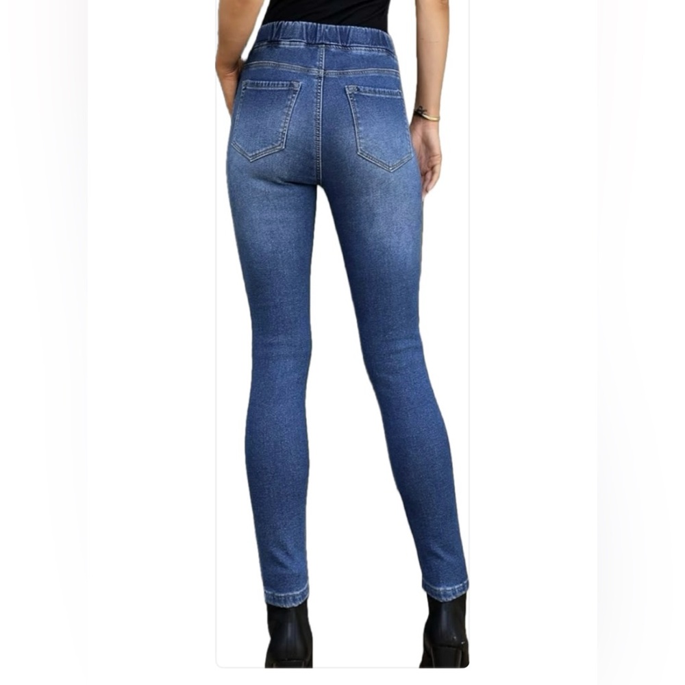 GRAPENT Fleece Lined skinny Jeans High Waist Pull On denim leggings size M NEW - Picture 4 of 9